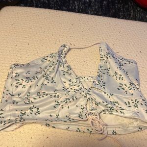 Blue and green medium womens crop top